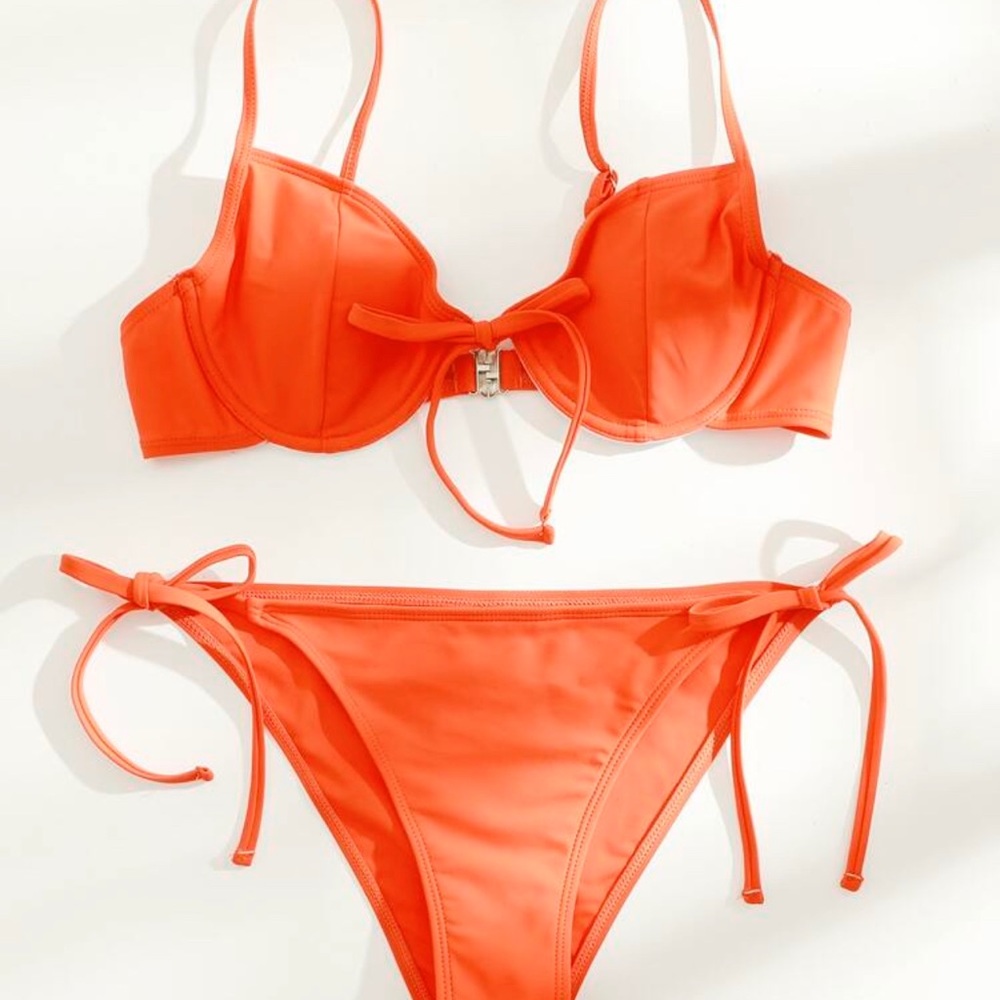 Bikini underwire Tie side swimsuit orange